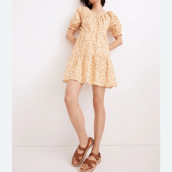 Madewell Eyelet Trim Tiered Mini Dress 🌼 Size Medium - Picture 11 of 11
